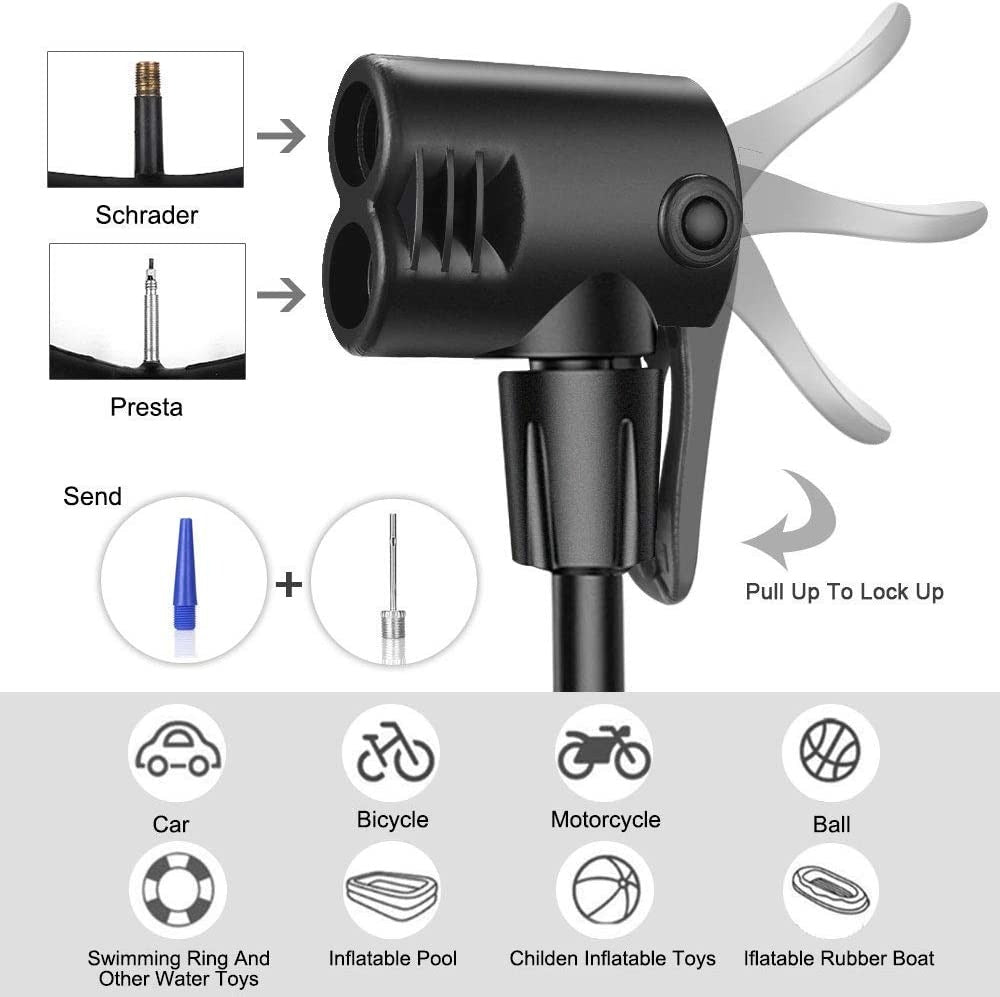 High Pressure Foot Air Pump – for Bicycle, Ball, Scooter, Car & Inflatable Toys