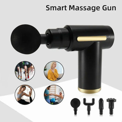 4 In 1 Massage Gun | Deep Tissue Percussion Massager With 4 Attachment|