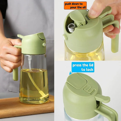 2 In 1 Oil Sprayer Kitchen bottle Easy Spray And Pour Convenient Use - 400ML