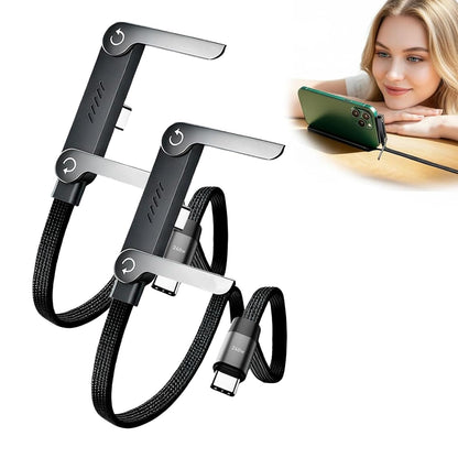 2-In-1 Data Cable With Stand  240W Fast Charging Cord For Smartphones, Tablets & Laptops