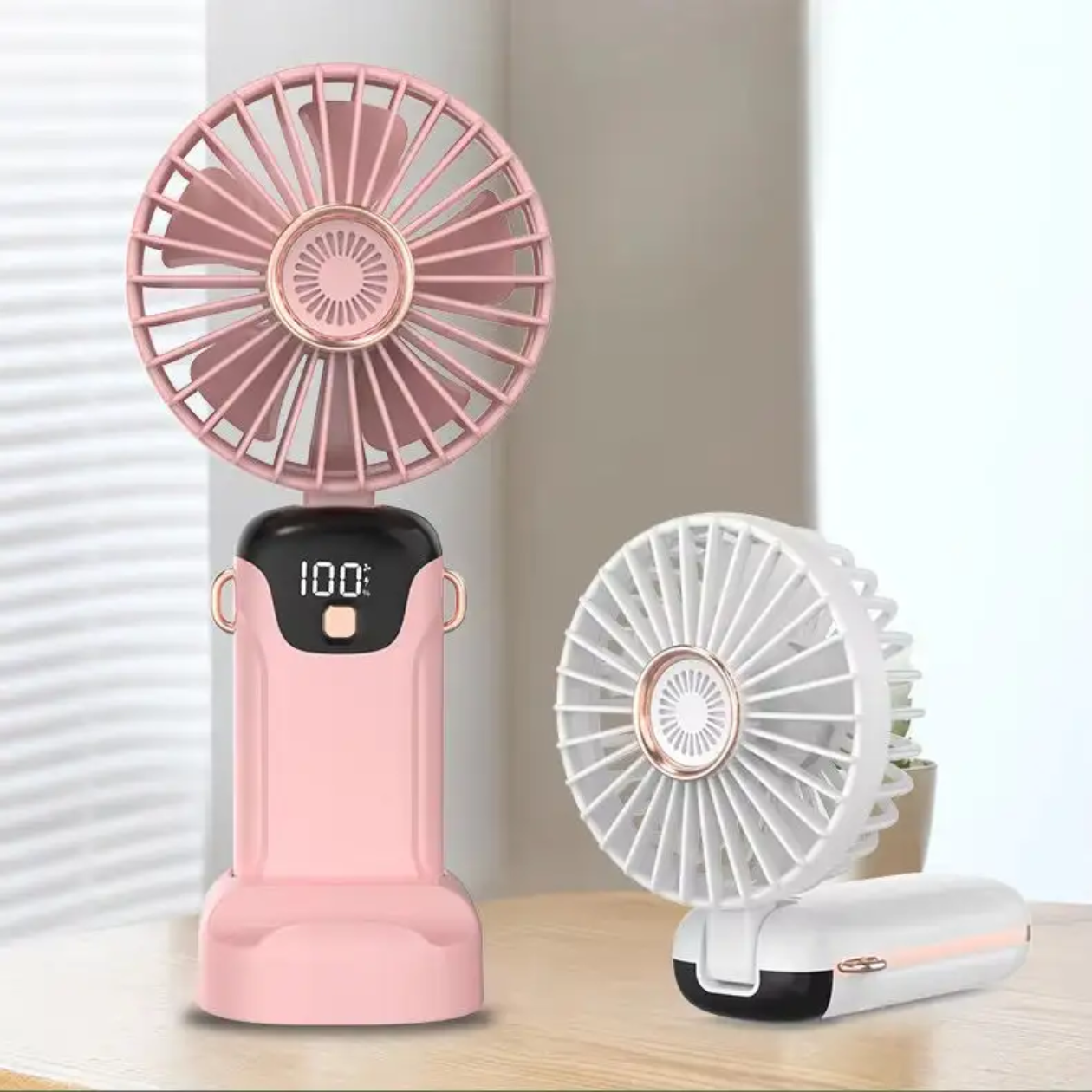 Rechargeable Hand Fan with LED Display | 5 Speed Modes |