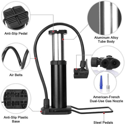 High Pressure Foot Air Pump –  for Bicycle, Ball, Scooter, Car & Inflatable Toys