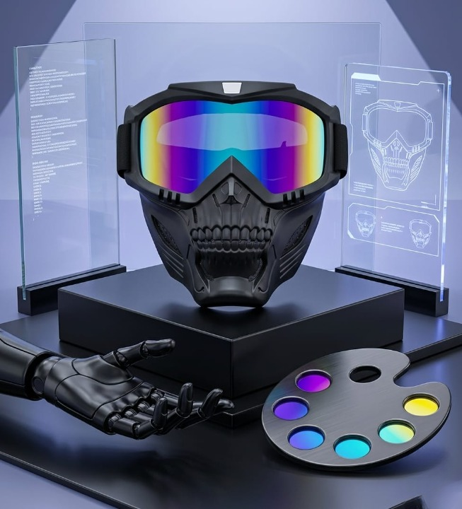 Premium Skull Goggles Mask – Full Face Tactical Protection for Bikers