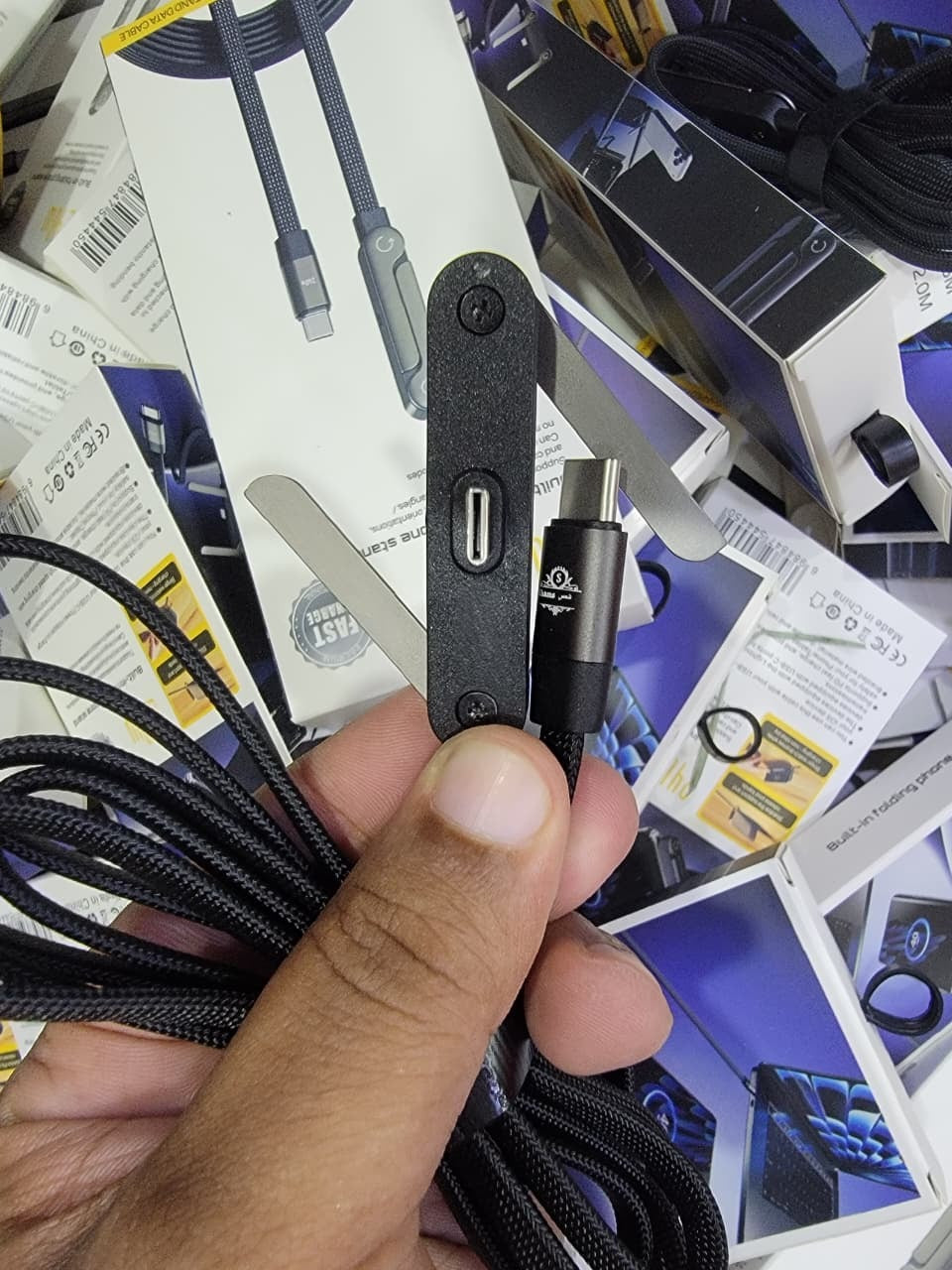2-In-1 Data Cable With Stand  240W Fast Charging Cord For Smartphones, Tablets & Laptops