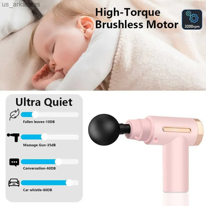 4 In 1 Massage Gun | Deep Tissue Percussion Massager With 4 Attachment|
