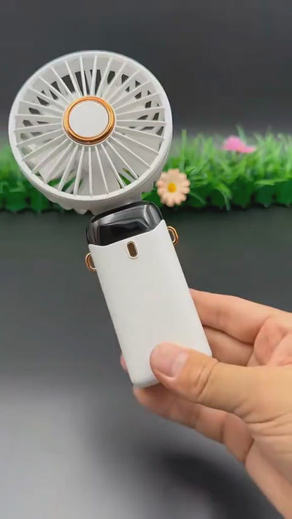 Rechargeable Hand Fan with LED Display | 5 Speed Modes |